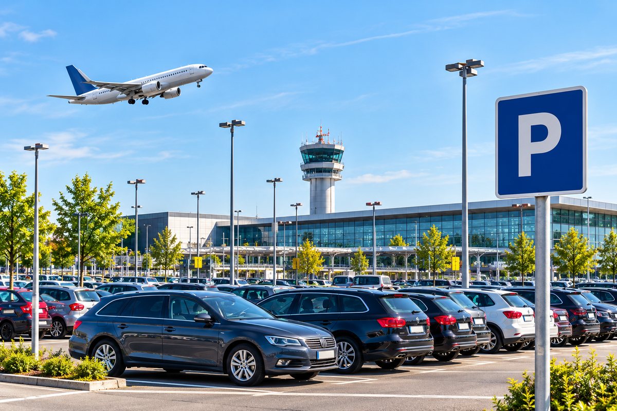 Parkfläche mit abgestellten Autos – Symbolbild für Außenstellplatz